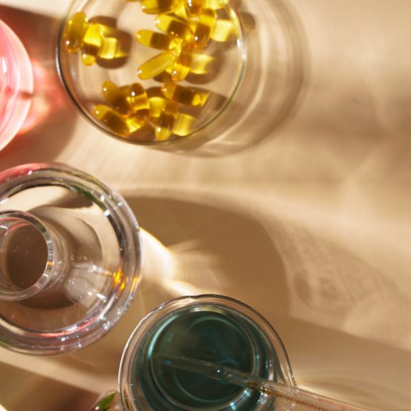Concept research of beauty and skincare dietary supplements at laboratory Concept research of beauty and skincare dietary supplements at laboratory